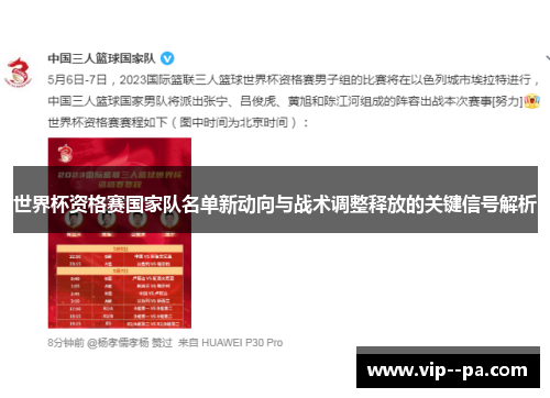 世界杯资格赛国家队名单新动向与战术调整释放的关键信号解析 世界杯资格赛国家队名单新动向与战术调整释放的关键信号解析